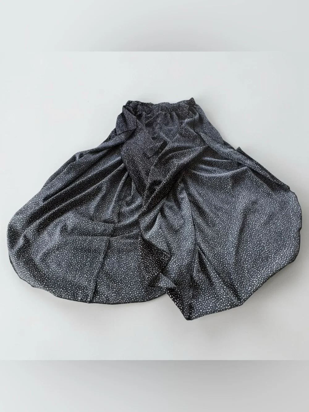 SHEIN Curve 0XL High Slit Speckled Wide Leg Pants Faux Maxi Skirt Tie Waist Boho - Picture 6 of 15